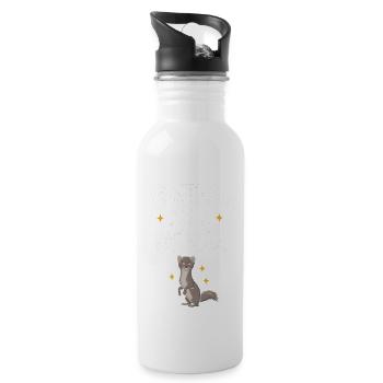Wiesel - Trinkflasche mit integriertem Trinkhalm - Weiß - Rechts