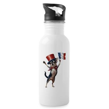 Chihuahua - Trinkflasche mit integriertem Trinkhalm - Weiß - Rechts