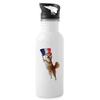 Shiba Inu - Trinkflasche mit integriertem Trinkhalm - Weiß - Rechts