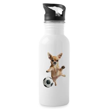 Chihuahua - Trinkflasche mit integriertem Trinkhalm - Weiß - Rechts
