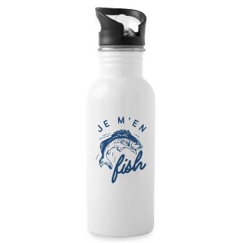T-shirt pour Pêcheur-Je m'en fish - Gourde avec paille intégrée - blanc - Droite