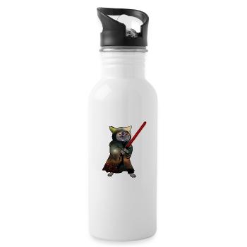 Cat Warrior | Funny cat shirt - Water bottle with straw - white - Right