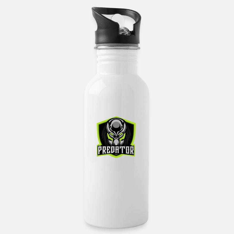 Predator - Trinkflasche mit integriertem Trinkhalm - Weiß