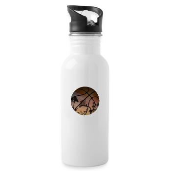Basketball Streetball - Trinkflasche mit integriertem Trinkhalm - Weiß - Rechts