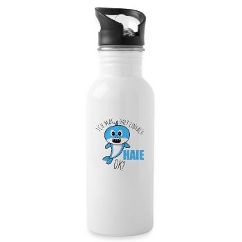 Baby shark shark Great white shark shark kids gift - Water bottle with straw - white - Right