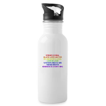 Science is Real - LGBT - Water bottle with straw - white - Right
