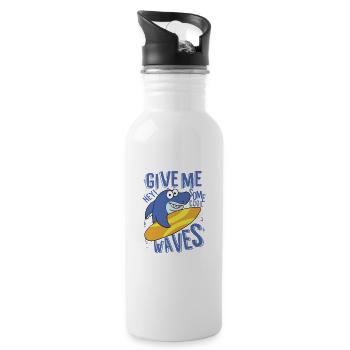 HEY GIVE ME SOME COOL WAVES - Trinkflasche mit integriertem Trinkhalm - Weiß - Rechts