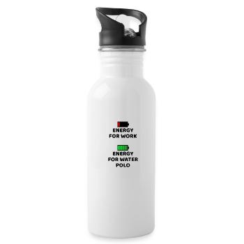 Energy for water polo | Water polo gift - Water bottle with straw - white - Right