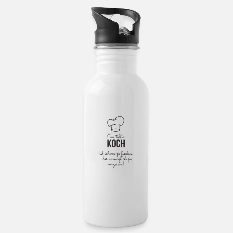 Chef Cook Gift Idea - Water bottle with straw - white