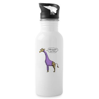 Giraffe Rollkragenpulli - Trinkflasche mit integriertem Trinkhalm - Weiß - Rechts