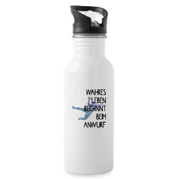 Handball joueur de handball de lancer Renifleur cadeau - Gourde avec paille intégrée - blanc - Droite