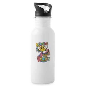 Ketamine Because I Hate Humans - Trinkflasche mit integriertem Trinkhalm - Weiß - Rechts