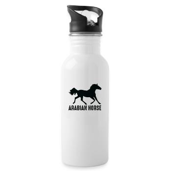 Chemise de cheval arabe · Race de chevaux · Cadeau - Gourde avec paille intégrée - blanc - Droite