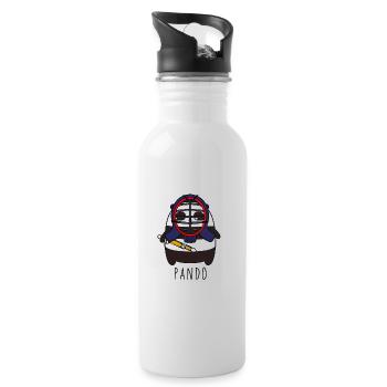 Kendo panda - Water bottle with straw - white - Right