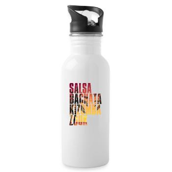 Bachata Kizomba Zouk Salsa - Water bottle with straw - white - Right