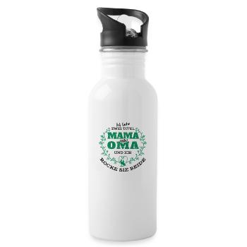 Mama Und Oma - Trinkflasche mit integriertem Trinkhalm - Weiß - Rechts