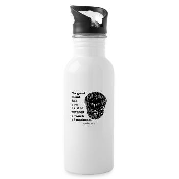 Aristoteles Zitat Philosoph Philosophie Antike - Trinkflasche mit integriertem Trinkhalm - Weiß - Rechts