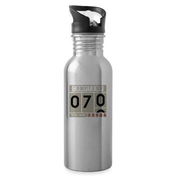 anniversaire 70 AU COMPTEUR cadeau humour 70 ans - Gourde avec paille intégrée - argent clair - Droite