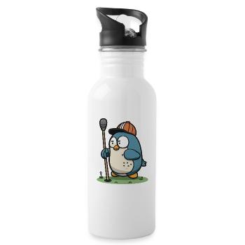 Golf Pro Pinguin - Trinkflasche mit integriertem Trinkhalm - Weiß - Rechts