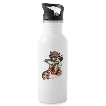 BMX raton laveur - Gourde avec paille intégrée - blanc - Droite