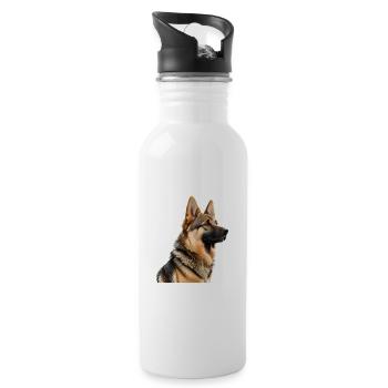 Chien de berger - Gourde avec paille intégrée - blanc - Droite