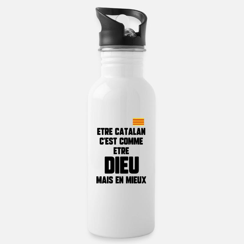 Catalan - Gourde avec paille intégrée - blanc