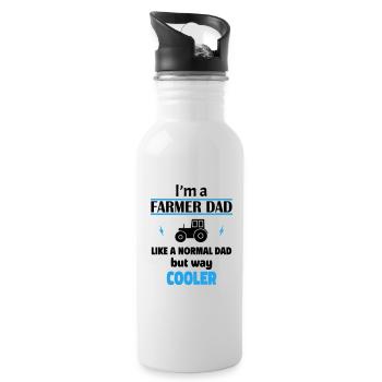 I'm a farmer's dad - Water bottle with straw - white - Right