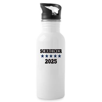 2025 Schreiner Beruf Schreinerei Job Arbeit Lehre - Trinkflasche mit integriertem Trinkhalm - Weiß - Rechts