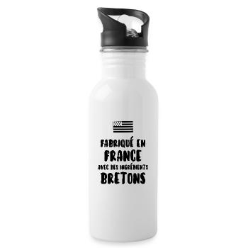 Breton - Gourde avec paille intégrée - blanc - Droite
