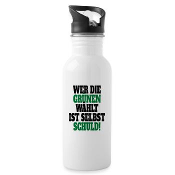 Witze Grüne Die Grünen Habeck Baerbock Partei - Trinkflasche mit integriertem Trinkhalm - Weiß - Rechts