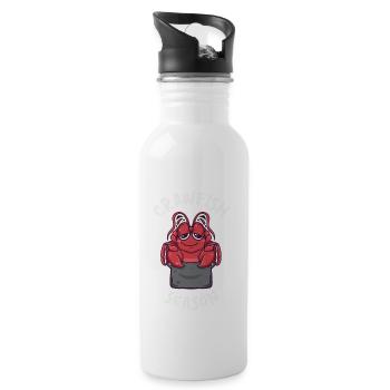 Funny Crawfish Season Kawaii Crawfish Boil Cajun - Trinkflasche mit integriertem Trinkhalm - Weiß - Rechts