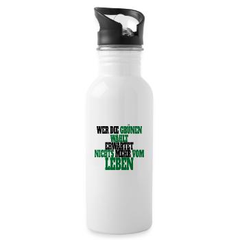 Witze Grüne Die Grünen Habeck Baerbock Partei - Trinkflasche mit integriertem Trinkhalm - Weiß - Rechts
