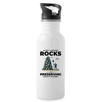 Rock Collecting Mineral Collector Geology Earth - Water bottle with straw - white - Right