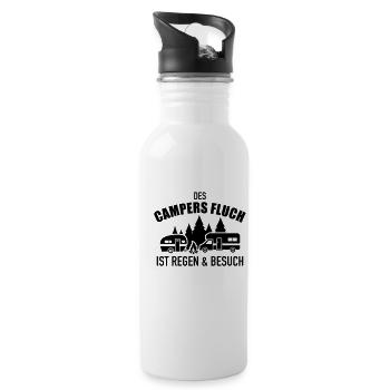 Camping - Trinkflasche mit integriertem Trinkhalm - Weiß - Rechts