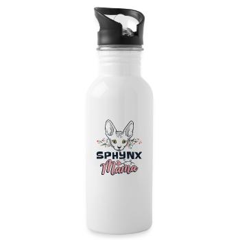 Sphynx Katze Sphynx Kater - Trinkflasche mit integriertem Trinkhalm - Weiß - Rechts