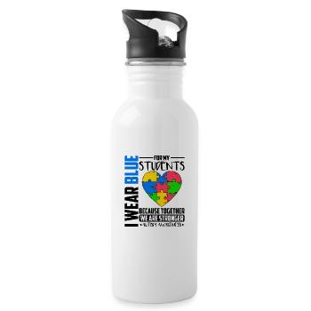 Autism Autism autistic Autism - Water bottle with straw - white - Right