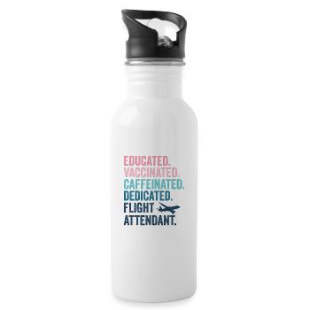 Flugbegleiter Stewardess Flight Attendant - Water bottle with straw - white - Right