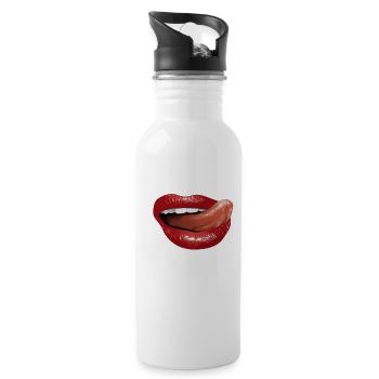 Langue Bouche BOUCHE PROTÈGE-DENTS IDÉE CADEAU - Gourde avec paille intégrée - blanc - Droite