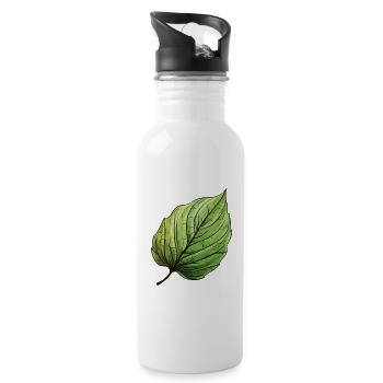 Blatt Gün - Trinkflasche mit integriertem Trinkhalm - Weiß - Rechts