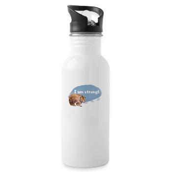 Bear Affirmation pour les enfants et les amoureux des animaux - Gourde avec paille intégrée - blanc - Droite