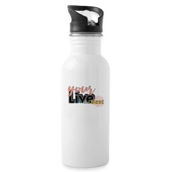 your Live is the Best - Trinkflasche mit integriertem Trinkhalm - Weiß - Rechts
