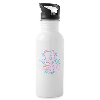 Le dragon du canot pluvial néon dans Neon Lines - Gourde avec paille intégrée - blanc - Droite