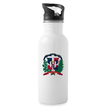 National coat of arms of the Dominican Republic - Water bottle with straw - white - Right