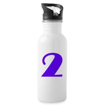 2. 2 JAHRE. 2. JUBILÄUM. GEBURTSTAG 2 JAHRE - Trinkflasche mit integriertem Trinkhalm - Weiß - Rechts