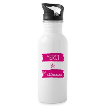 MISTRESS. MASTER. THANK YOU. THANK YOU MISTRESS - Water bottle with straw - white - Right
