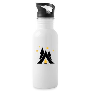 Zelt - Trinkflasche mit integriertem Trinkhalm - Weiß - Rechts
