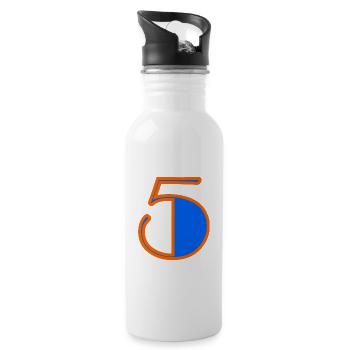 5. 5 JAHRE. 5-JÄHRIGES JUBILÄUM. GEBURTSTAG 5 JAHRE. - Trinkflasche mit integriertem Trinkhalm - Weiß - Rechts