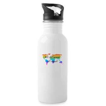 all different all equal. Love is Love. - Water bottle with straw - white - Right