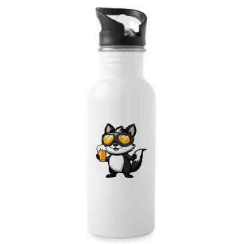 Skunk Après Ski Beer Comic - Water bottle with straw - white - Right