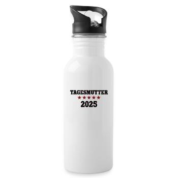 Tagesmutter 2025 Tagesmama Werden Beruf Erzieherin - Trinkflasche mit integriertem Trinkhalm - Weiß - Rechts